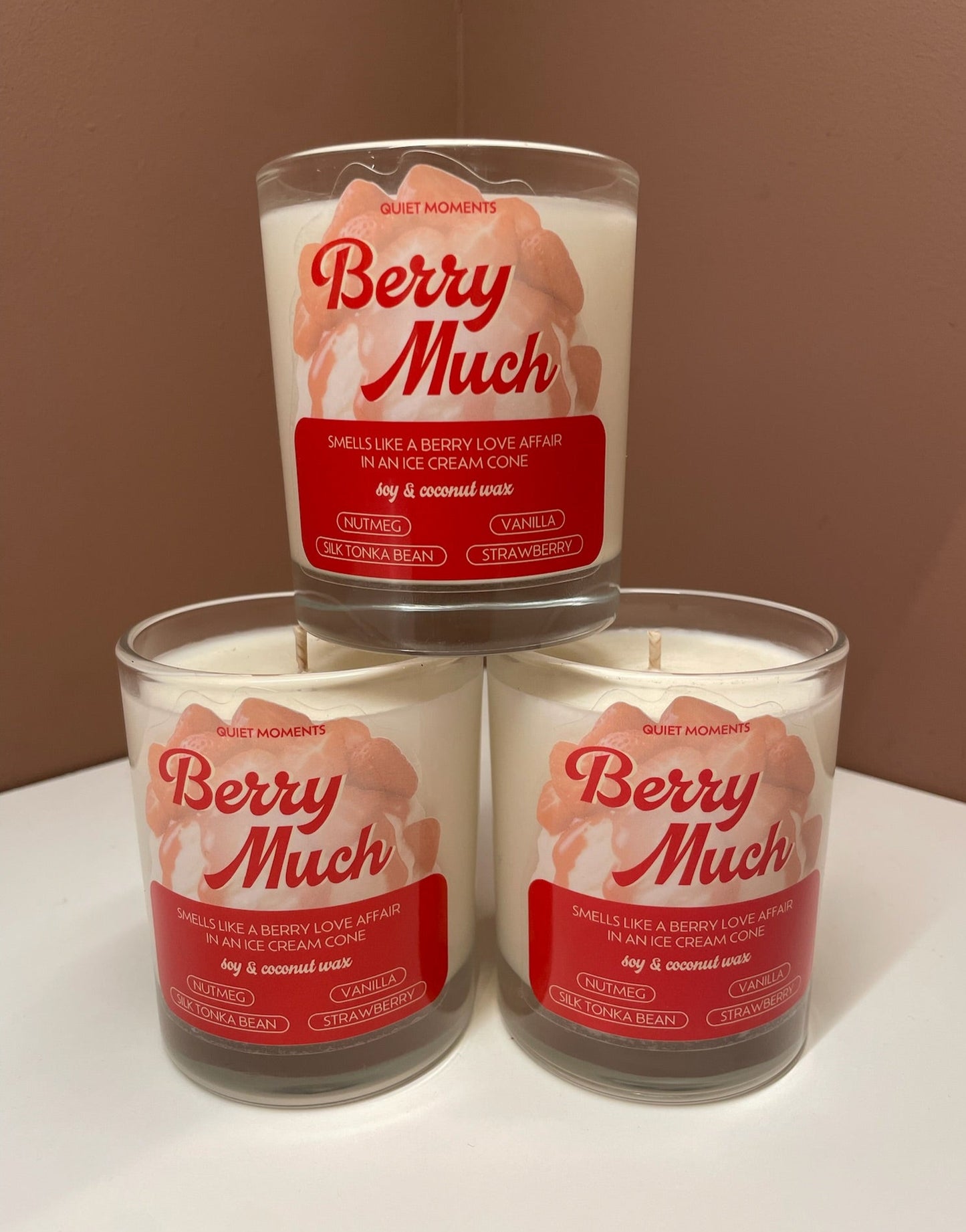 Berry Much — Strawberry Ice Cream in Jar | 230g Soy & Coconut Wax Candle